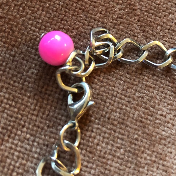 Chunky charm bracelet pink silver - Picture 7 of 8